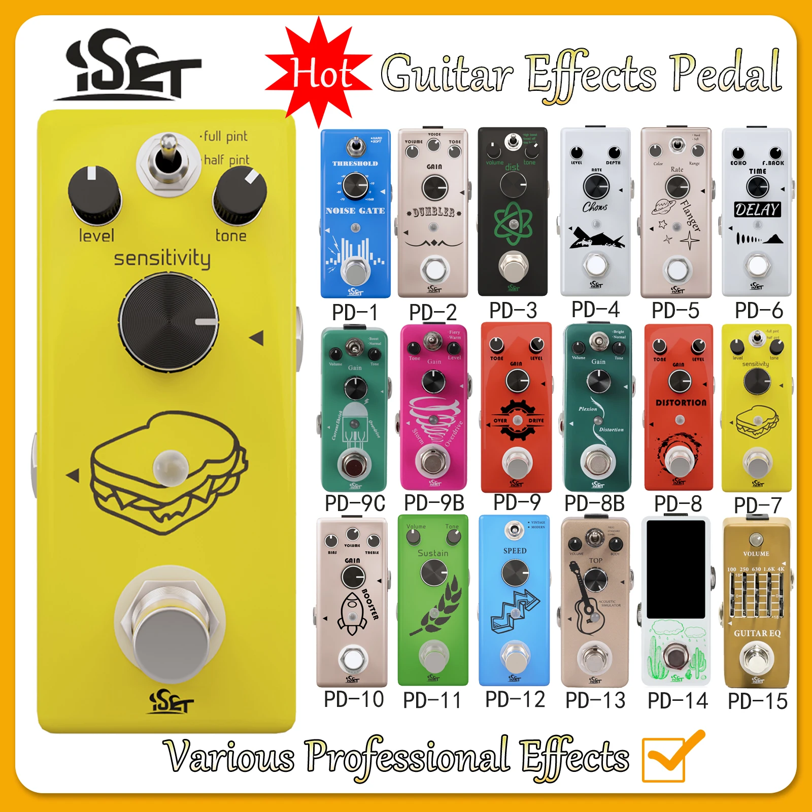 ISET Electric Guitar Effects Pedal True Bypass Compressor/Fuzz/Overdrive/Distortion/Flanger/Booster Effect Pedal Guitar Parts
ISET Electric Guitar Effects Pedal True Bypass Compressor/Fuzz/Overdrive/Distortion/Flanger/Booster Effect Pedal Guitar Parts