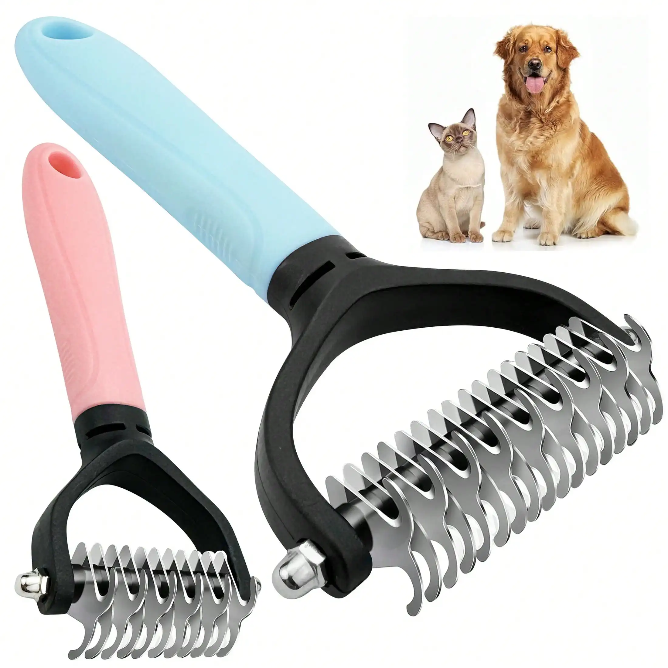 1pc Stainless Steel Pet Deshedding Brush, Suitable For Cats & Dogs, Double-Sided Undercoat Rake, Easily Removes Mats And Tangles
1pc Stainless Steel Pet Deshedding Brush, Suitable For Cats & Dogs, Double-Sided Undercoat Rake, Easily Removes Mats And Tangles