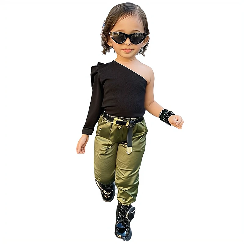 2-7Yr Spring Summer Toddler Girls Casual Outfits One Shoulder Long Sleeve T Shirt+High Waist Pant 2PCS Boutique Kids Clothes Set
2-7Yr Spring Summer Toddler Girls Casual Outfits One Shoulder Long Sleeve T Shirt+High Waist Pant 2PCS Boutique Kids Clothes Set