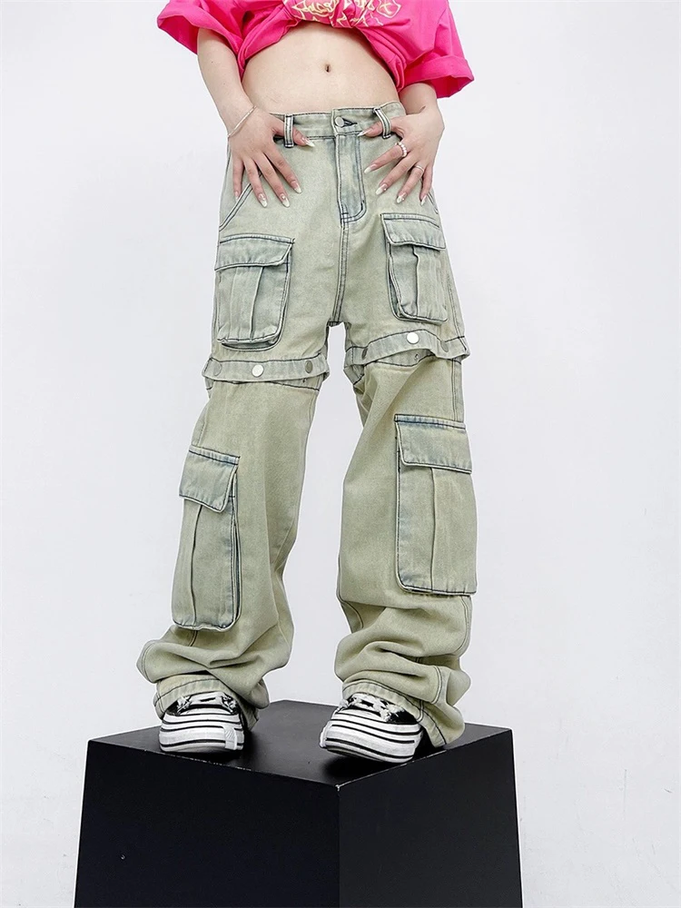 Women Removable Jeans American Style Streetwear Chic Multi Pockets Denim Trousers Hip Hop Fashion Cargo Pants 2024 New
Women Removable Jeans American Style Streetwear Chic Multi Pockets Denim Trousers Hip Hop Fashion Cargo Pants 2024 New