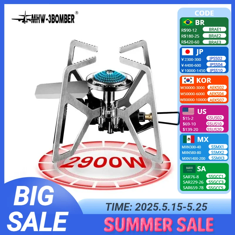 MHW-3BOMBER Portable Cassette Stove Foldable Camp Stove 2900W Compact Camping Stove for Coffee Moka Pot Picnic/Outdoor Travel
MHW-3BOMBER Portable Cassette Stove Foldable Camp Stove 2900W Compact Camping Stove for Coffee Moka Pot Picnic/Outdoor Travel