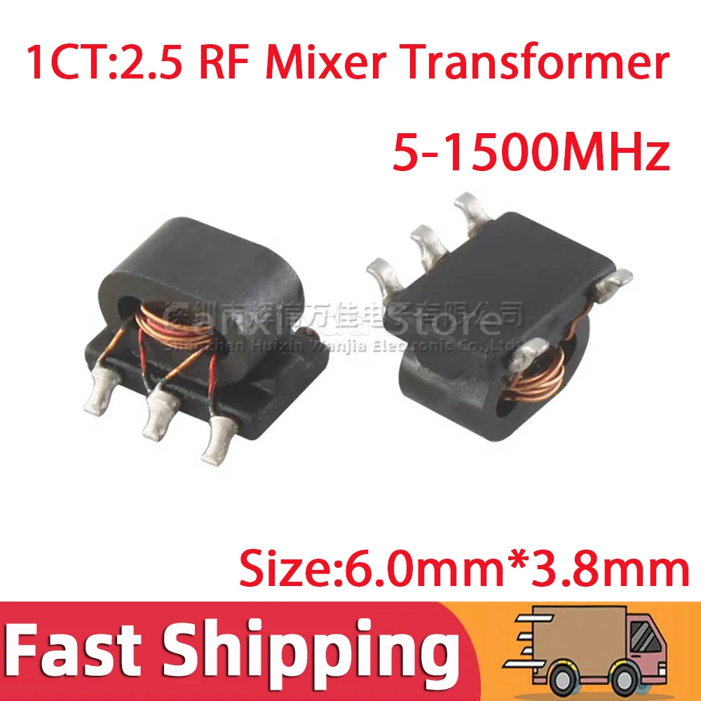 5pcs SMD 1CT:2.5 RF Balun Transformer Mixer B5F Type With Tapped Frenquency 5Mhz-1500MHz Unbalanced Balanced
5pcs SMD 1CT:2.5 RF Balun Transformer Mixer B5F Type With Tapped Frenquency 5Mhz-1500MHz Unbalanced Balanced