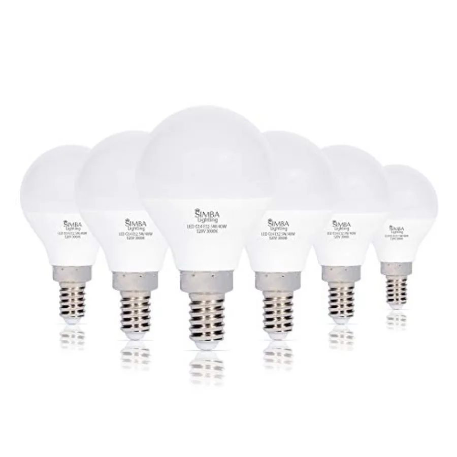 LED Candelabra E12 Base G14 Small Globe 5W 40W Replacement Light Bulb 6 Pack for Ceiling Fan, Chandelier, Vanity, Round A15 Fro
LED Candelabra E12 Base G14 Small Globe 5W 40W Replacement Light Bulb 6 Pack for Ceiling Fan, Chandelier, Vanity, Round A15 Fro