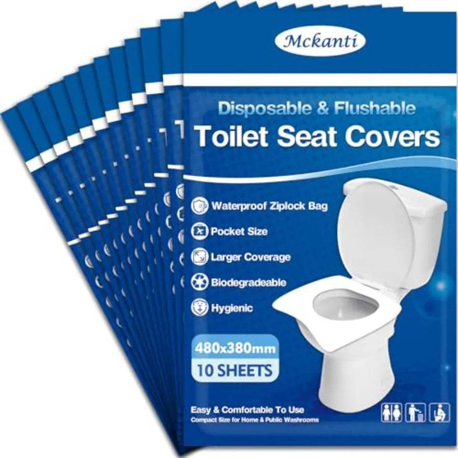 Mckanti Toilet Seat Covers Disposable - 120 Pack XL Flushable Paper Toilet Seat Covers for Adults Potty Training, Biodegradable
Mckanti Toilet Seat Covers Disposable - 120 Pack XL Flushable Paper Toilet Seat Covers for Adults Potty Training, Biodegradable