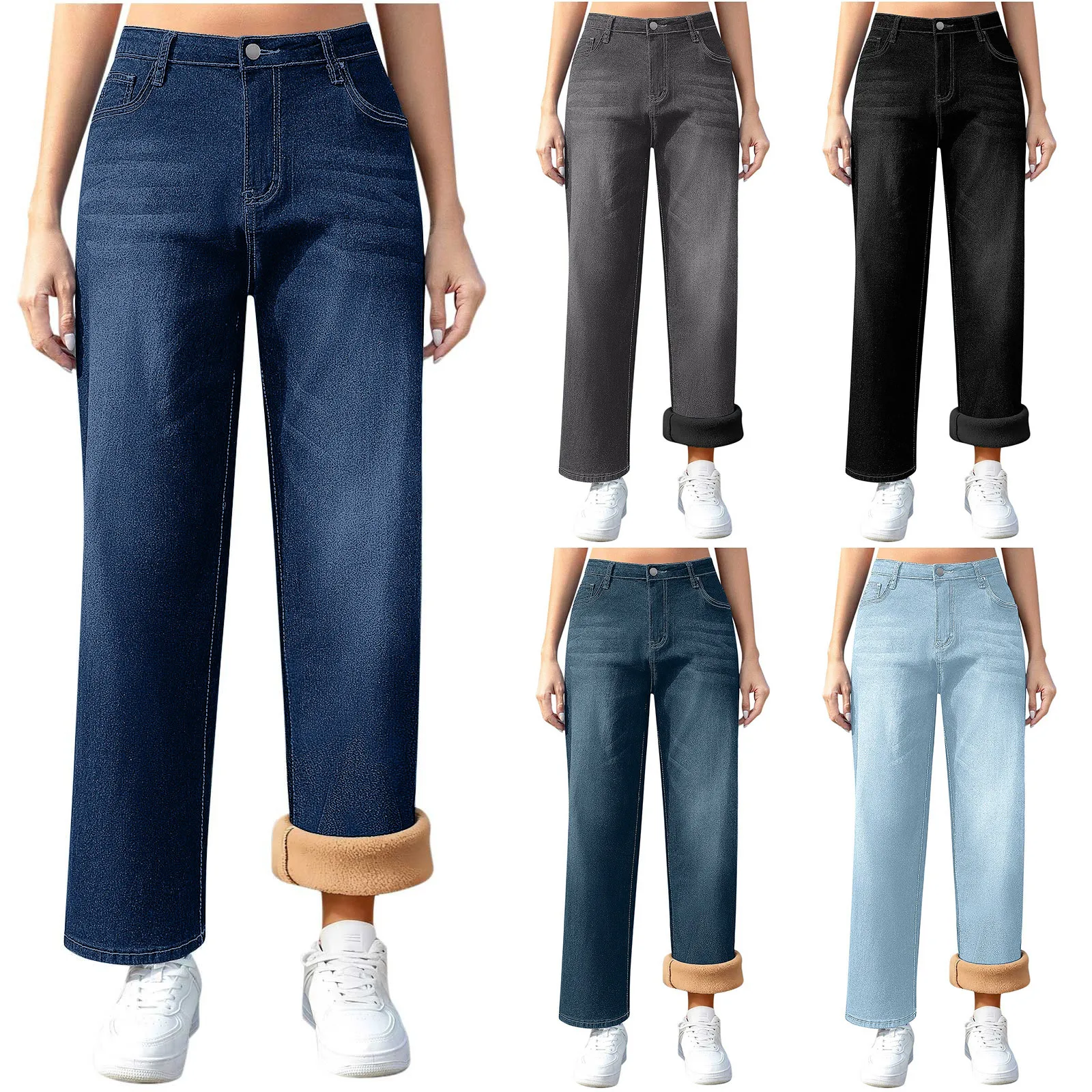 Women Winter Thciken Fleece Keep Warm Denim Jeans Ladies High Street Straight Pants
Women Winter Thciken Fleece Keep Warm Denim Jeans Ladies High Street Straight Pants