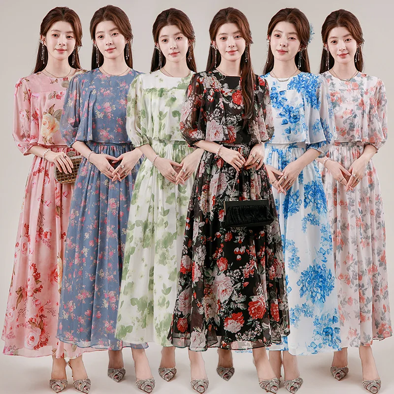 Beach Style Chiffon Print Hepburn Dress Fashionable Daily Wear Loose Waist Gown Silken Fabric Neck Hanging Design Summer 2025
Beach Style Chiffon Print Hepburn Dress Fashionable Daily Wear Loose Waist Gown Silken Fabric Neck Hanging Design Summer 2025
