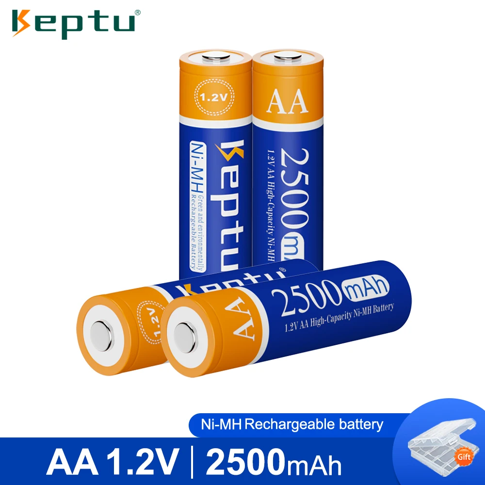 2-8PCS KEPTU 2500mAh 1.2V AA NIMH Rechargeable AA Battery aa NIMH Batteries for Camera Toy Car+Battery Box
2-8PCS KEPTU 2500mAh 1.2V AA NIMH Rechargeable AA Battery aa NIMH Batteries for Camera Toy Car+Battery Box
