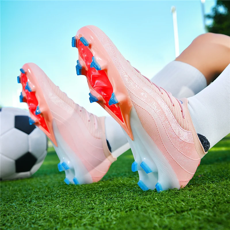 Men Firm Ground Soccer Cleats Lace Up Ankle Support Non Slip Rubber Studs Breathable Outdoor Grass Sports Training Boots
Men Firm Ground Soccer Cleats Lace Up Ankle Support Non Slip Rubber Studs Breathable Outdoor Grass Sports Training Boots