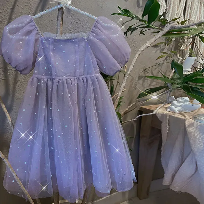 Party Princess Midi Dresses Girls' Lace Dress Summer Children's Clothing Sweet Pentagram Sequins Short Sleeve Pengpeng Mesh
Party Princess Midi Dresses Girls' Lace Dress Summer Children's Clothing Sweet Pentagram Sequins Short Sleeve Pengpeng Mesh