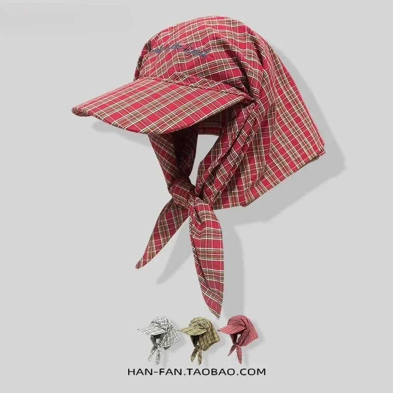 Retro Contrasting Color Plaid Fashion Sun Hats for Women Summer Outdoor Leisure Sunscreen Personalized Strap Headscarf Cap
Retro Contrasting Color Plaid Fashion Sun Hats for Women Summer Outdoor Leisure Sunscreen Personalized Strap Headscarf Cap