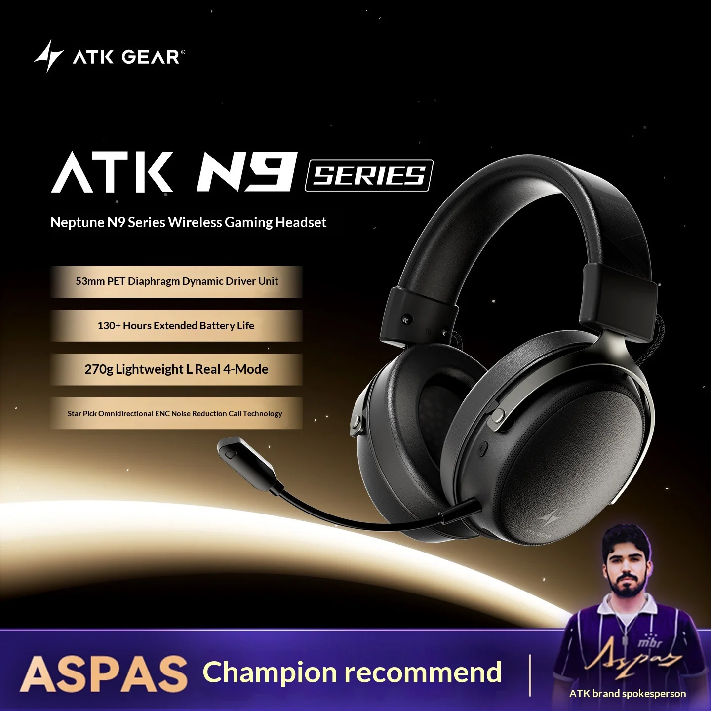 Беспроводная игровая гарнитура ATK N9 Over-Ear с 4 режимами, микрофоном с шумоподавлением ENC, 53-мм PET-драйвером, 130+ часами автономной работы, легким весом 270 г
Беспроводная игровая гарнитура ATK N9 Over-Ear с 4 режимами, микрофоном с шумоподавлением ENC, 53-мм PET-драйвером, 130+ часами автономной работы, легким весом 270 г