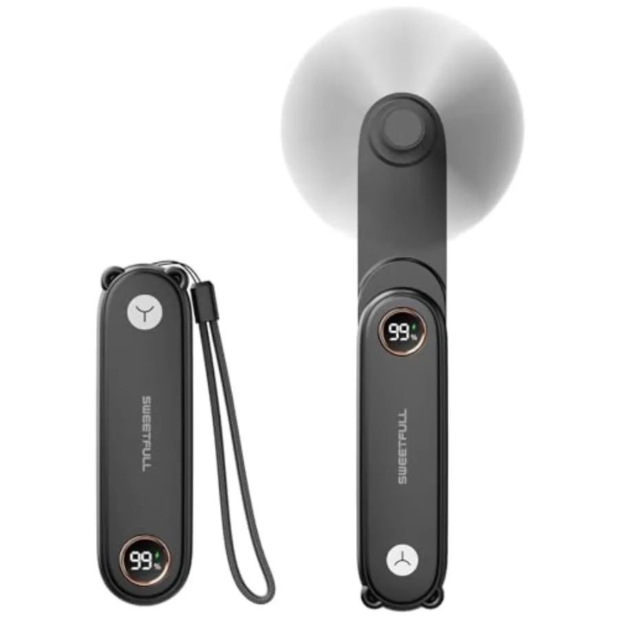 Portable Handheld Mini Fan with LED Display, 3-in-1 Personal Foldable USB Rechargeable Hand Held Fan and Flashlight for Travel,
Portable Handheld Mini Fan with LED Display, 3-in-1 Personal Foldable USB Rechargeable Hand Held Fan and Flashlight for Travel,