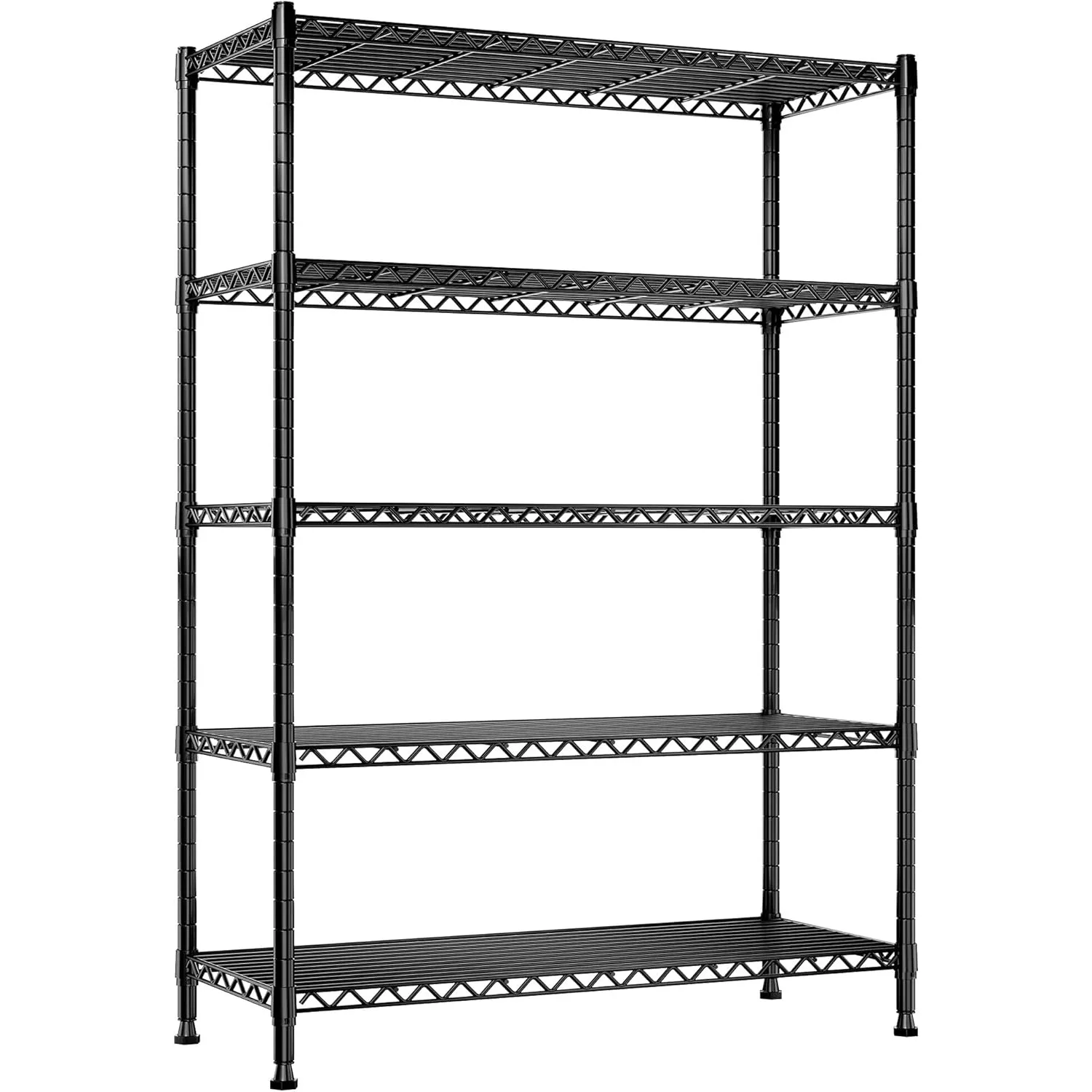 -5-Shelf Wire Shelves, Heavy Duty Storage Rack - 71''H x 35.4''W x 13.7''D, Adjustable Garage Shelving
-5-Shelf Wire Shelves, Heavy Duty Storage Rack - 71''H x 35.4''W x 13.7''D, Adjustable Garage Shelving