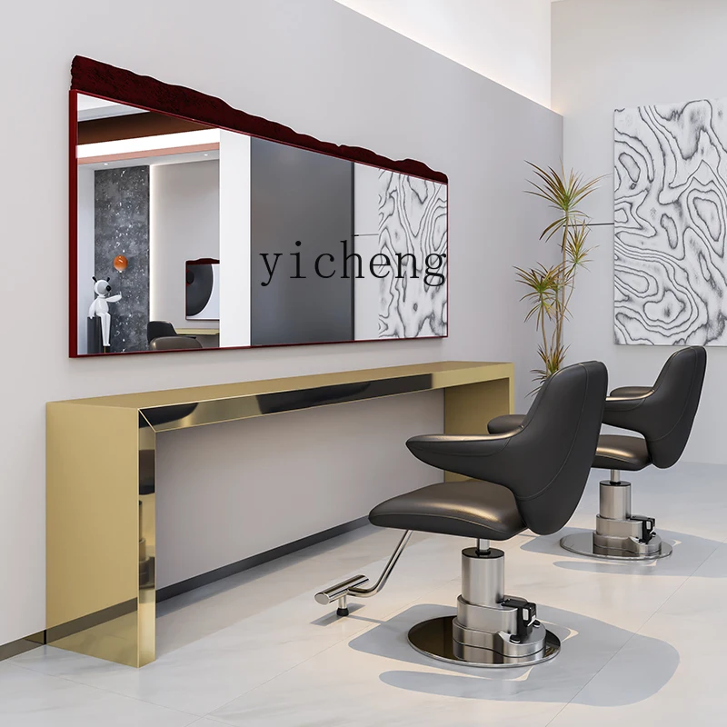Hair salon special stainless steel mirror marble hair mirror simple and fashionable barber shop mirror table
Hair salon special stainless steel mirror marble hair mirror simple and fashionable barber shop mirror table