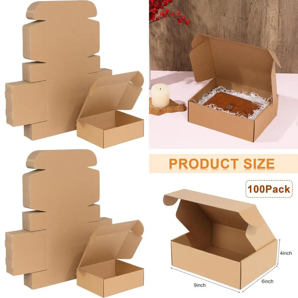 100 картонных почтовых коробок для отправки - 9x6x4 дюйма, коричневые гофрированные почтовые пакеты для упаковки товаров малого бизнеса
100 картонных почтовых коробок для отправки - 9x6x4 дюйма, коричневые гофрированные почтовые пакеты для упаковки товаров малого бизнеса