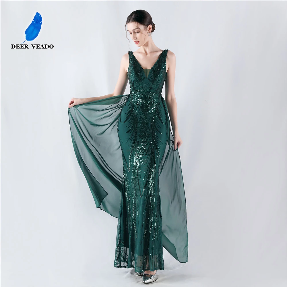DEERVEADO 7 Colors Elegant Party Dresses Woman Mermaid V Neck Sequins Evening Dress with Skirt Prom Dresses Long Formal Dress
DEERVEADO 7 Colors Elegant Party Dresses Woman Mermaid V Neck Sequins Evening Dress with Skirt Prom Dresses Long Formal Dress