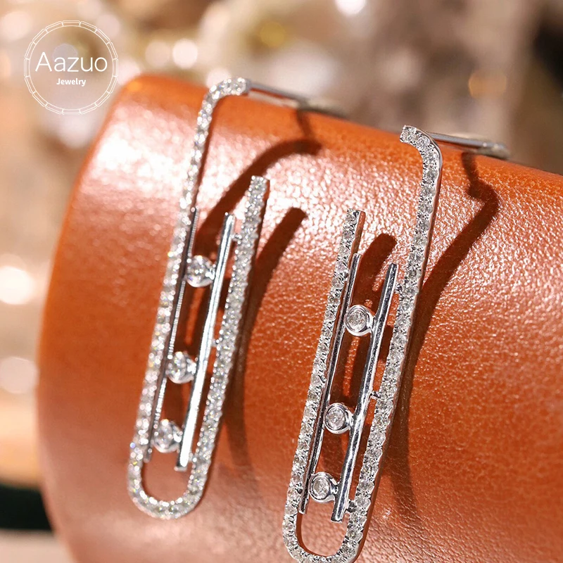 Aazuo ювелирные изделия из 18-каратного белого золота с натуральными бриллиантами 0,60 карата, милые длинные серьги-гвоздики в подарок для женщин, свадебная вечеринка Au750
Aazuo ювелирные изделия из 18-каратного белого золота с натуральными бриллиантами 0,60 карата, милые длинные серьги-гвоздики в подарок для женщин, свадебная вечеринка Au750