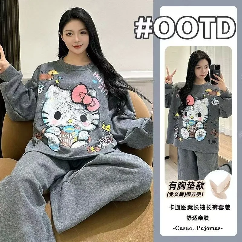Sanrio Sleepwear Women's Spring and Autumn New Long Sleeved Long Pants Hello Kitty Home Suit Two-piece Set
Sanrio Sleepwear Women's Spring and Autumn New Long Sleeved Long Pants Hello Kitty Home Suit Two-piece Set