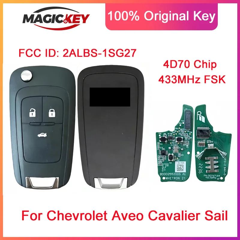 MAGICKEY FCCID: 2ALBS-1SG27 Original 3 Buttons Remote Key 4D70 Chip 433MHz for Chevrolet Aveo Cavalier Sail
MAGICKEY FCCID: 2ALBS-1SG27 Original 3 Buttons Remote Key 4D70 Chip 433MHz for Chevrolet Aveo Cavalier Sail