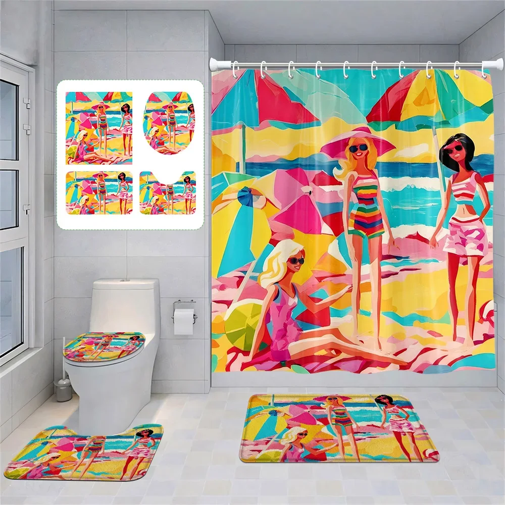 Ins Internet Popular Bathroom Three-piece Shower Curtain Toilet Mat Door Mat Nordic Style suit Fashion Illustration Decoration
Ins Internet Popular Bathroom Three-piece Shower Curtain Toilet Mat Door Mat Nordic Style suit Fashion Illustration Decoration