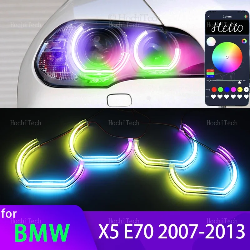 Для BMW X5 E70 2007 2008 2009 2010 2011 2012 2013 Приложение Динамический RGB Angel Eyes Кольца Свет DRL с указателем поворота
Для BMW X5 E70 2007 2008 2009 2010 2011 2012 2013 Приложение Динамический RGB Angel Eyes Кольца Свет DRL с указателем поворота