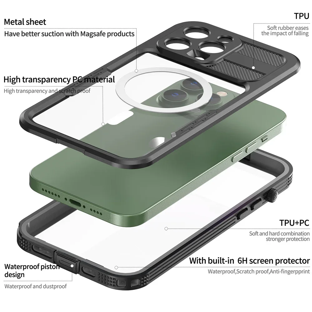Чехол для iPhone 14, водонепроницаемый, с полным покрытием, для занятий спортом на открытом воздухе
Чехол для iPhone 14, водонепроницаемый, с полным покрытием, для занятий спортом на открытом воздухе
