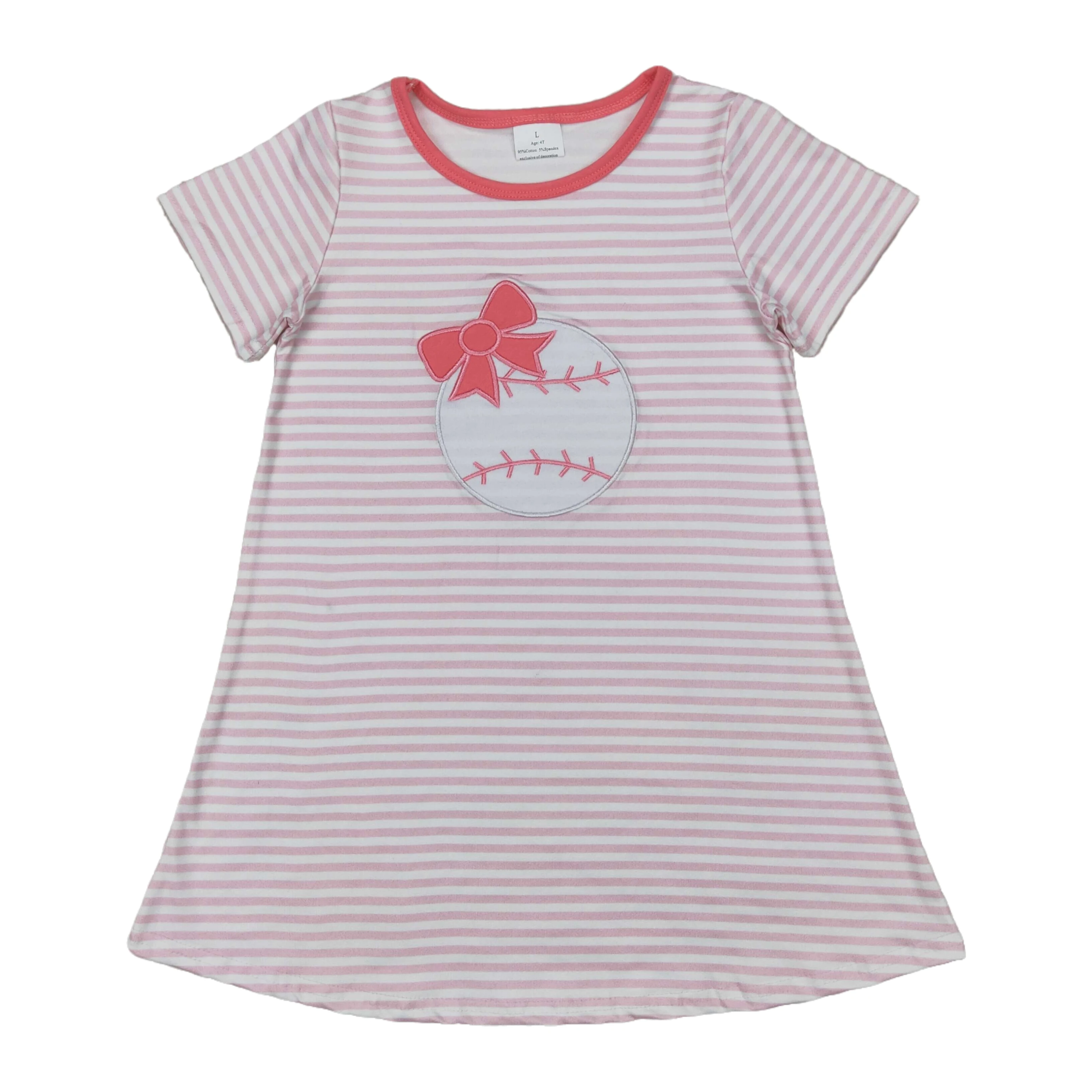Wholesale Toddler Summer Short Sleeves Stripe Bows Baseball Fish One Piece Baby Girl Embroidery Dress Kids Children Clothing
Wholesale Toddler Summer Short Sleeves Stripe Bows Baseball Fish One Piece Baby Girl Embroidery Dress Kids Children Clothing