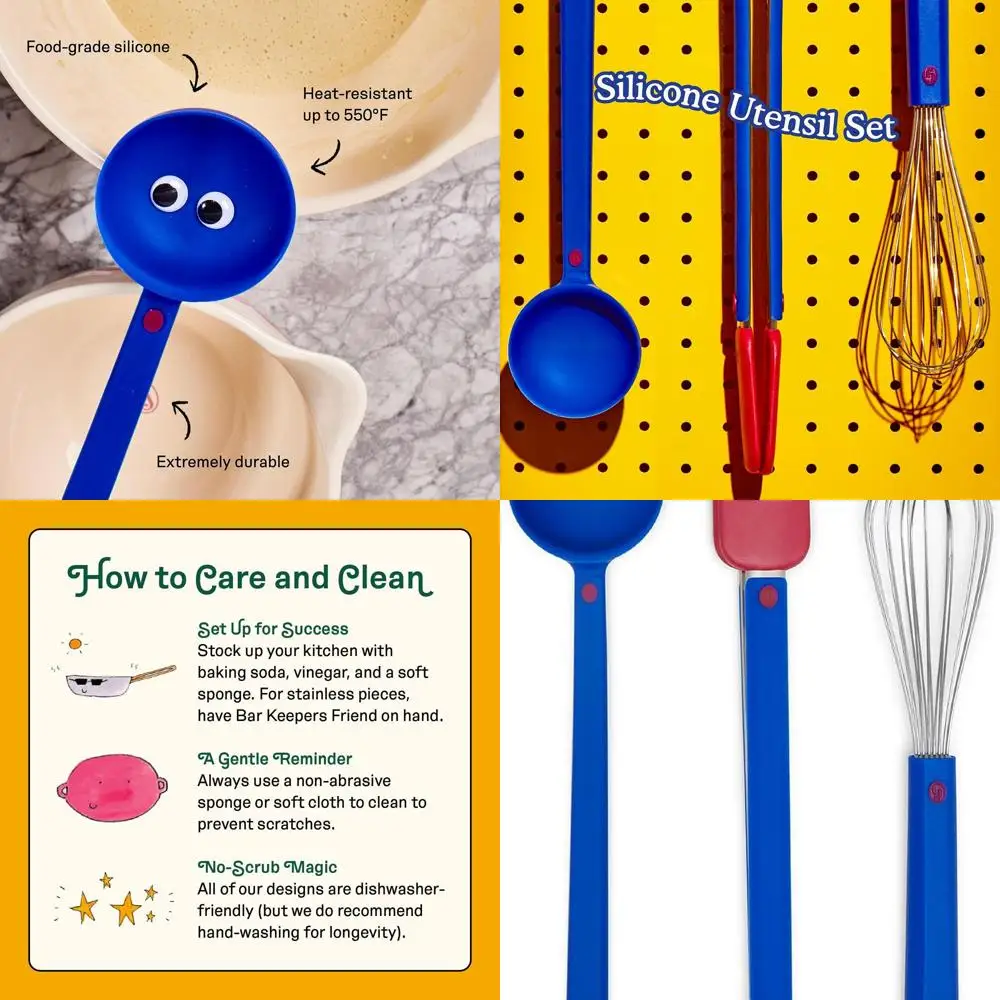 Blueberry 3-Piece Kitchen Tool Set: Whisk, Tongs, Spoon - BPA-Free, Heat-Resistant, Ergonomic, Dishwasher Safe
Blueberry 3-Piece Kitchen Tool Set: Whisk, Tongs, Spoon - BPA-Free, Heat-Resistant, Ergonomic, Dishwasher Safe