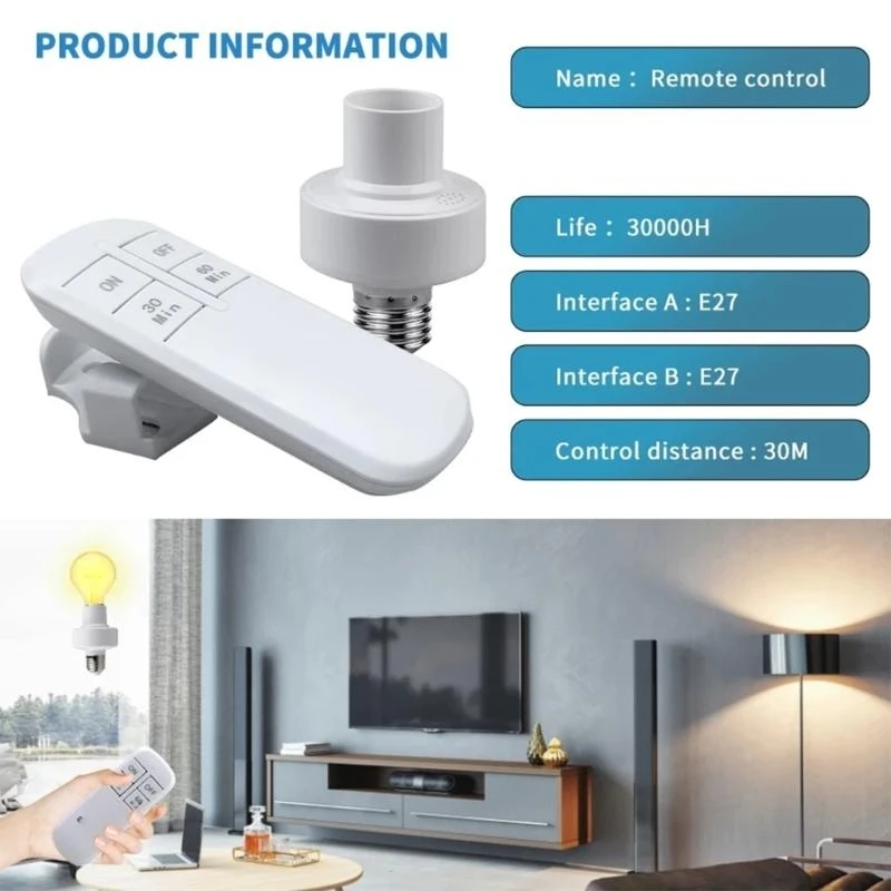 Remote Controlled E27 Lamp Socket Easy installs PC Construction for LED Lights M4YD
Remote Controlled E27 Lamp Socket Easy installs PC Construction for LED Lights M4YD