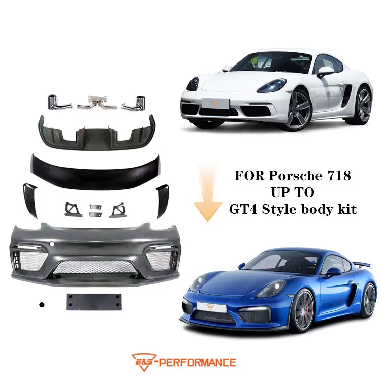Complete Bodykit for Porsche 718 Upgrade to GT4 Look Body Kit Front Bumper Rear Diffuser Spoiler Exhaust Car Kit
Complete Bodykit for Porsche 718 Upgrade to GT4 Look Body Kit Front Bumper Rear Diffuser Spoiler Exhaust Car Kit