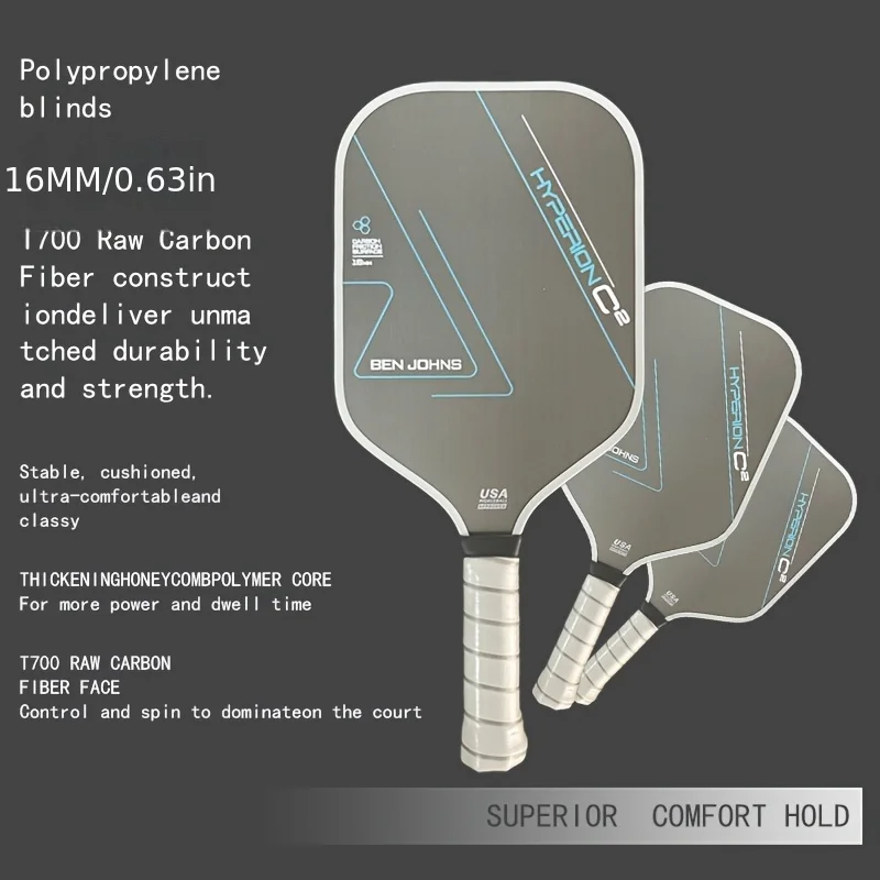 Ben Johns Super C2 T700 Pickleball Paddle, Carbon Fiber, Cold-Pressed Construction, Textured Surface, 16MM Polymer Power Core,
Ben Johns Super C2 T700 Pickleball Paddle, Carbon Fiber, Cold-Pressed Construction, Textured Surface, 16MM Polymer Power Core,