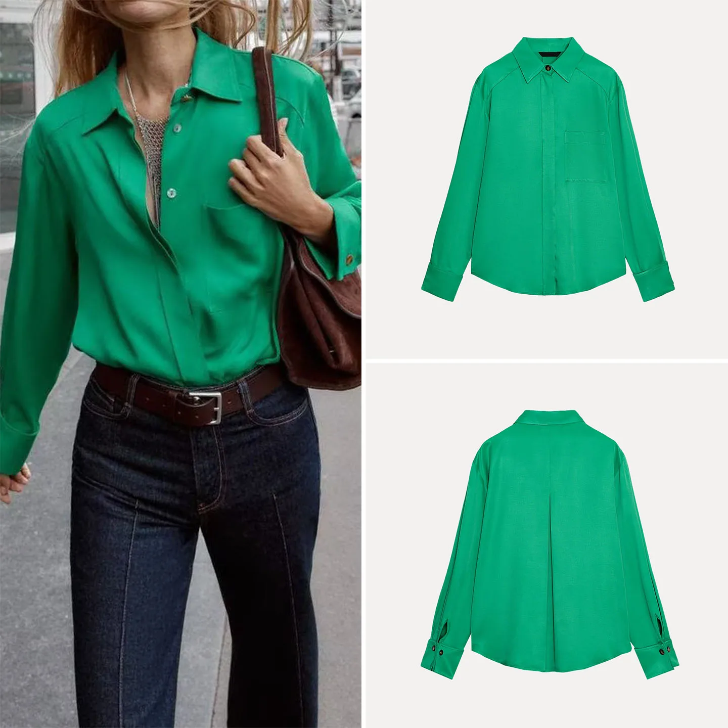 Z Women's Faion irt 2025 New Sle ket Simple Quali Breathable Long Sve Casual Daily Wear for Young Girls
Z Women's Faion irt 2025 New Sle ket Simple Quali Breathable Long Sve Casual Daily Wear for Young Girls