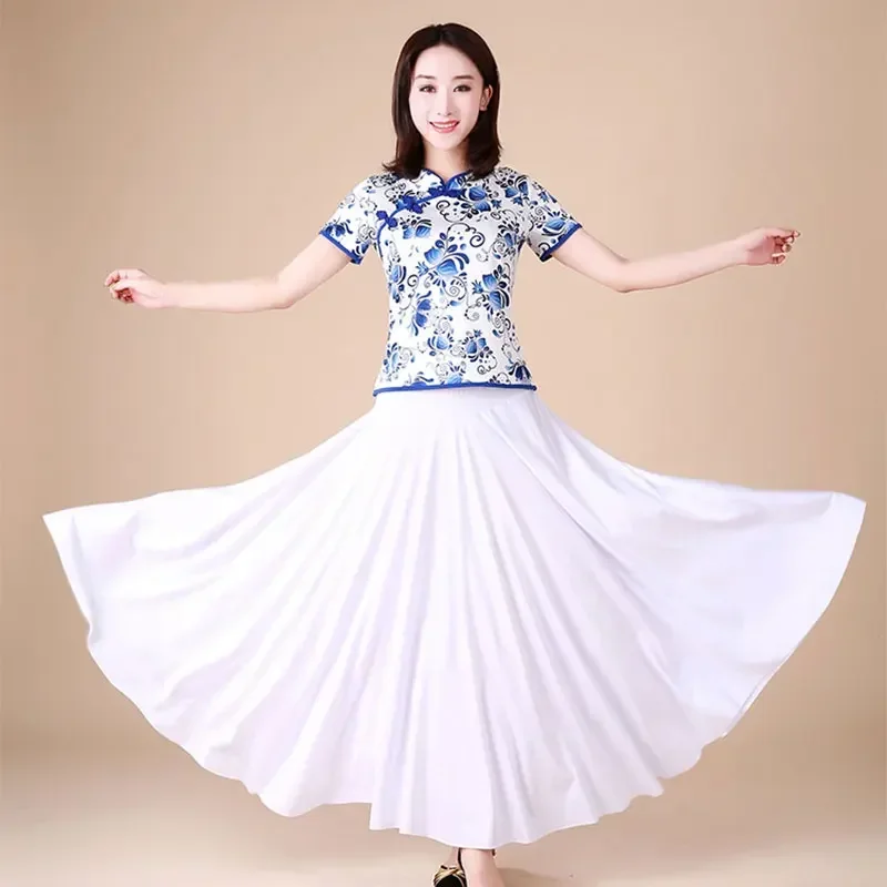Adult Latin Dancing Exercise Wear High Waist Women Festival Dance Costumes Female Stage Performance Long Big Skirt
Adult Latin Dancing Exercise Wear High Waist Women Festival Dance Costumes Female Stage Performance Long Big Skirt