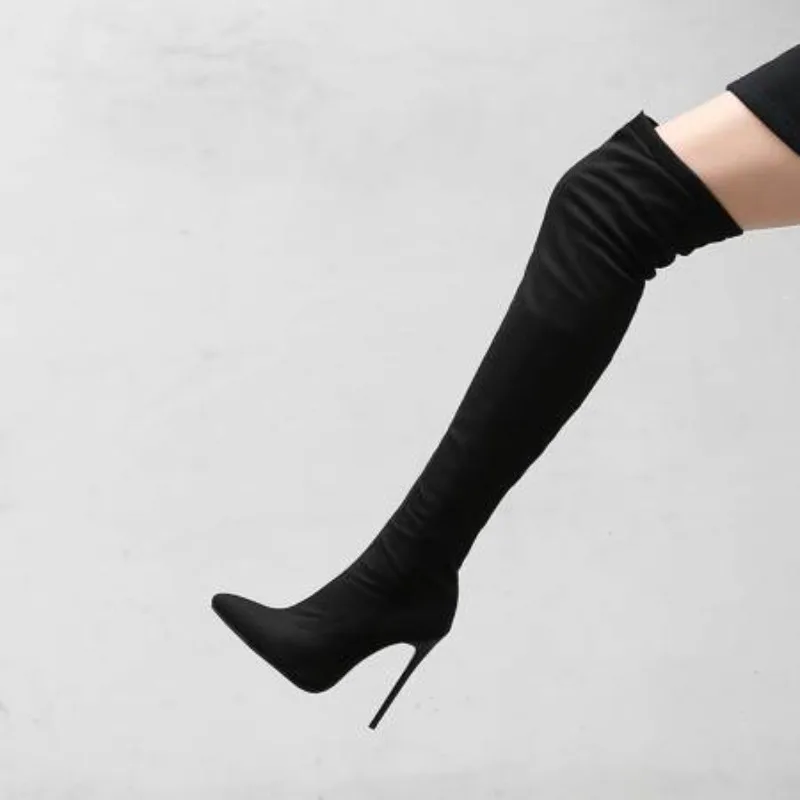 Winter Shoes Women Stilettos Thin Heels Over The Knee Boots Pointed Toe Stretched Zipper Thigh High Booties
Winter Shoes Women Stilettos Thin Heels Over The Knee Boots Pointed Toe Stretched Zipper Thigh High Booties