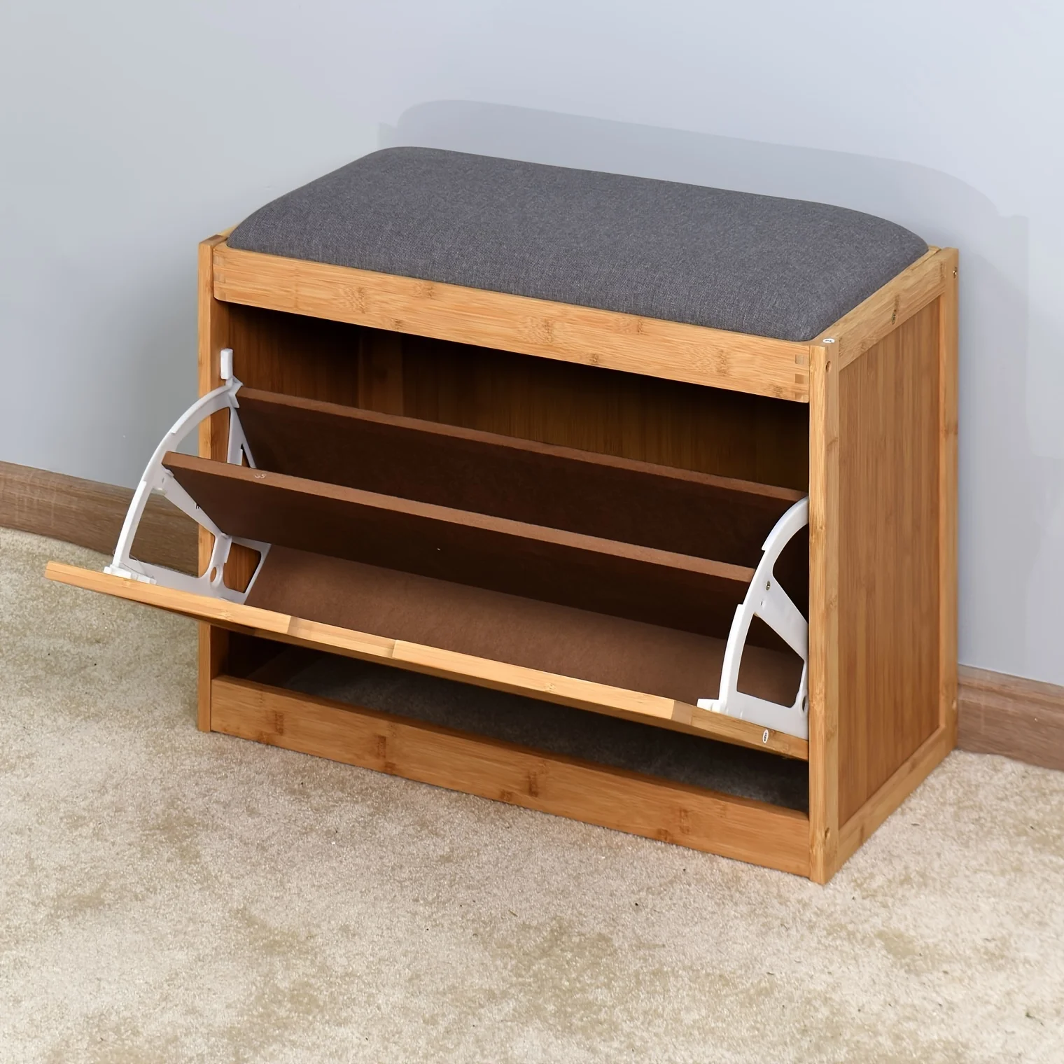 1pc Entrance Bamboo Stool, Living Room Storage Shoe Rack With Foldable Shelves, 24.8 X 11.6 X 18.9 Inches
1pc Entrance Bamboo Stool, Living Room Storage Shoe Rack With Foldable Shelves, 24.8 X 11.6 X 18.9 Inches