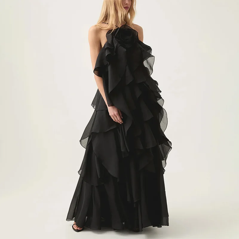 Women Floral Ruffle Dress Vacation Style Elegant Design Off Shoulder Backless Long Dress Autumn New
Women Floral Ruffle Dress Vacation Style Elegant Design Off Shoulder Backless Long Dress Autumn New