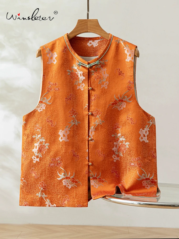 Winsleter-100%Real Silk Song Brocade Elegant Vest Coat, O Neck Peony Floral, Women Retro Casual Waistcoat, 2025 Winter C5N737CC
Winsleter-100%Real Silk Song Brocade Elegant Vest Coat, O Neck Peony Floral, Women Retro Casual Waistcoat, 2025 Winter C5N737CC
