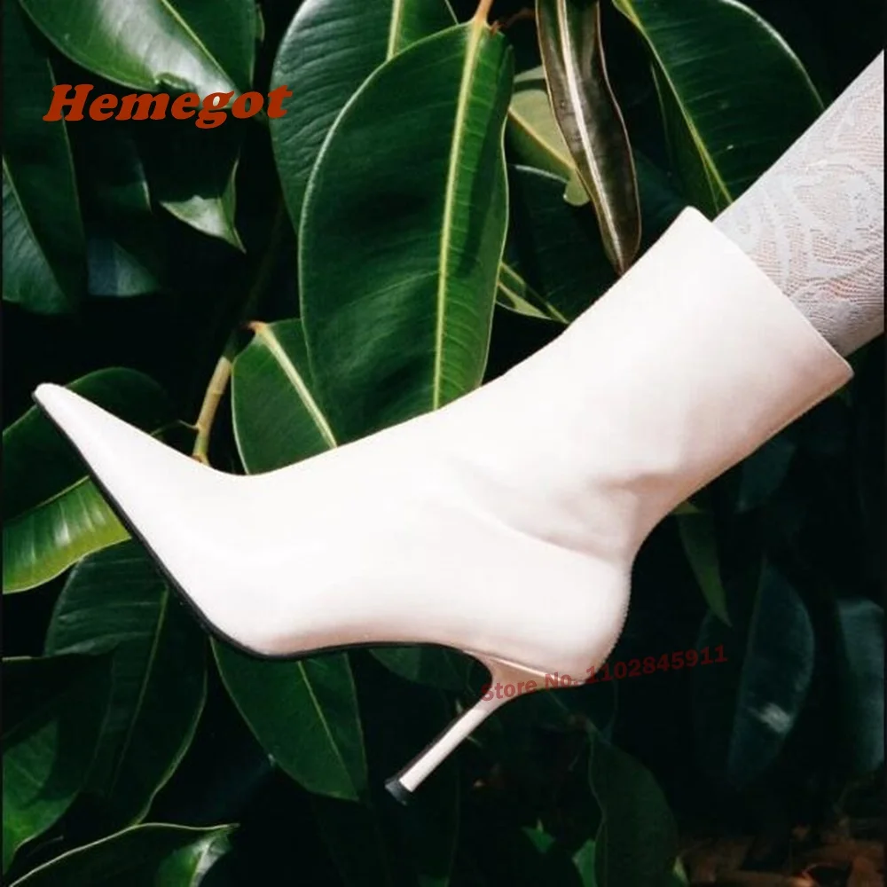 Stretch Ankle Stiletto Booties with Elongated Pointed Toe White Side Zipper Women's Boots Winter Solid Casual Streetwear Shoes
Stretch Ankle Stiletto Booties with Elongated Pointed Toe White Side Zipper Women's Boots Winter Solid Casual Streetwear Shoes