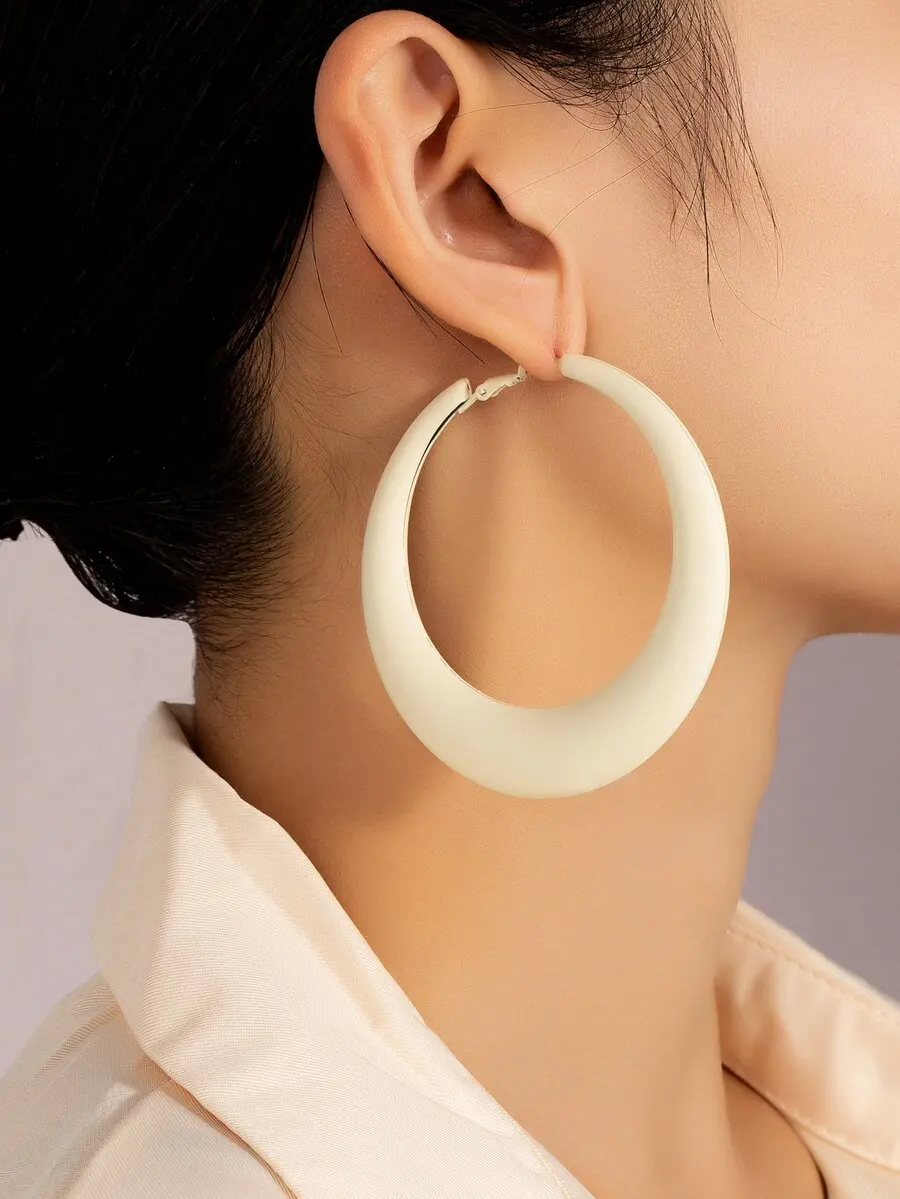 Large Matte White Hoop Earrings For Women Everyday Fashion Jewelry
Large Matte White Hoop Earrings For Women Everyday Fashion Jewelry