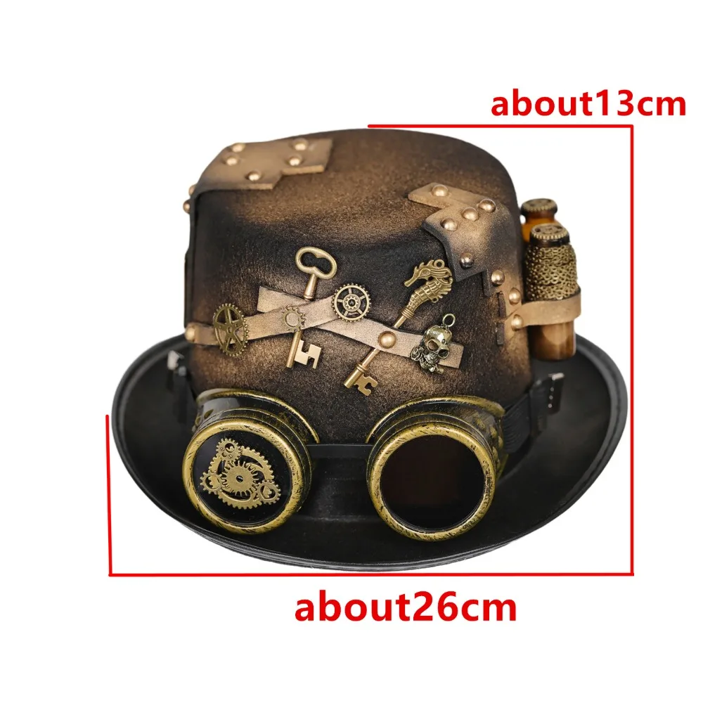 Викторианский шляпный костюм в стиле стимпанк с фляжками и очками, реквизит для косплея на маскарадные балы и торжественные мероприятия
Викторианский шляпный костюм в стиле стимпанк с фляжками и очками, реквизит для косплея на маскарадные балы и торжественные мероприятия