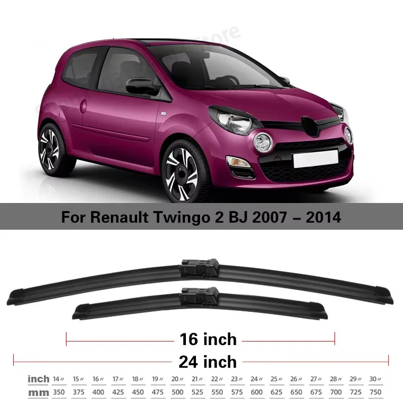 Car Wiper LHD Front Wiper Blades Set For Renault Twingo 2 BJ 2007 - 2014 Windshield Windscreen Window Car Accessories 24'+16'
Car Wiper LHD Front Wiper Blades Set For Renault Twingo 2 BJ 2007 - 2014 Windshield Windscreen Window Car Accessories 24'+16'