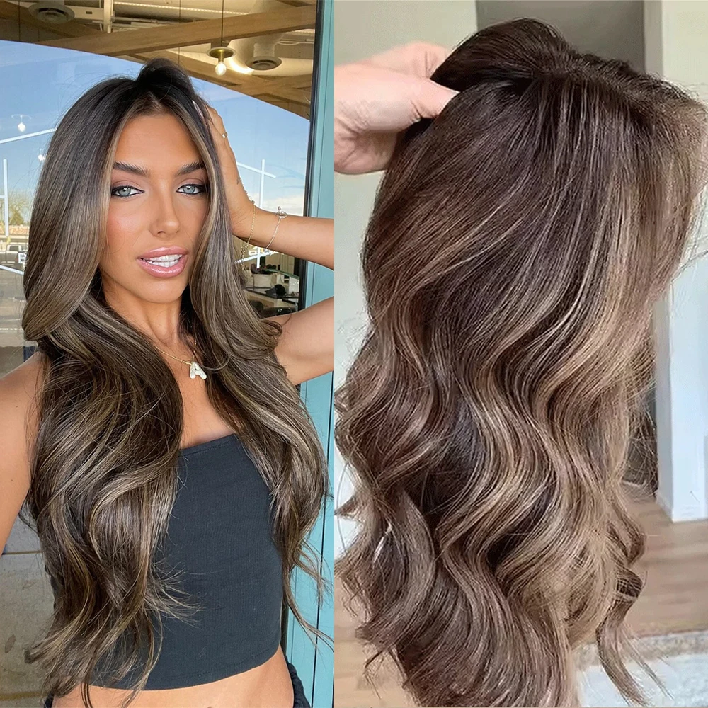 Ash Brown Blonde Highlighted Glueless Wig for Women Natural Lace Front Wig Synthetic Futura Fiber Loose Wave Brunette Brown Hair
Ash Brown Blonde Highlighted Glueless Wig for Women Natural Lace Front Wig Synthetic Futura Fiber Loose Wave Brunette Brown Hair