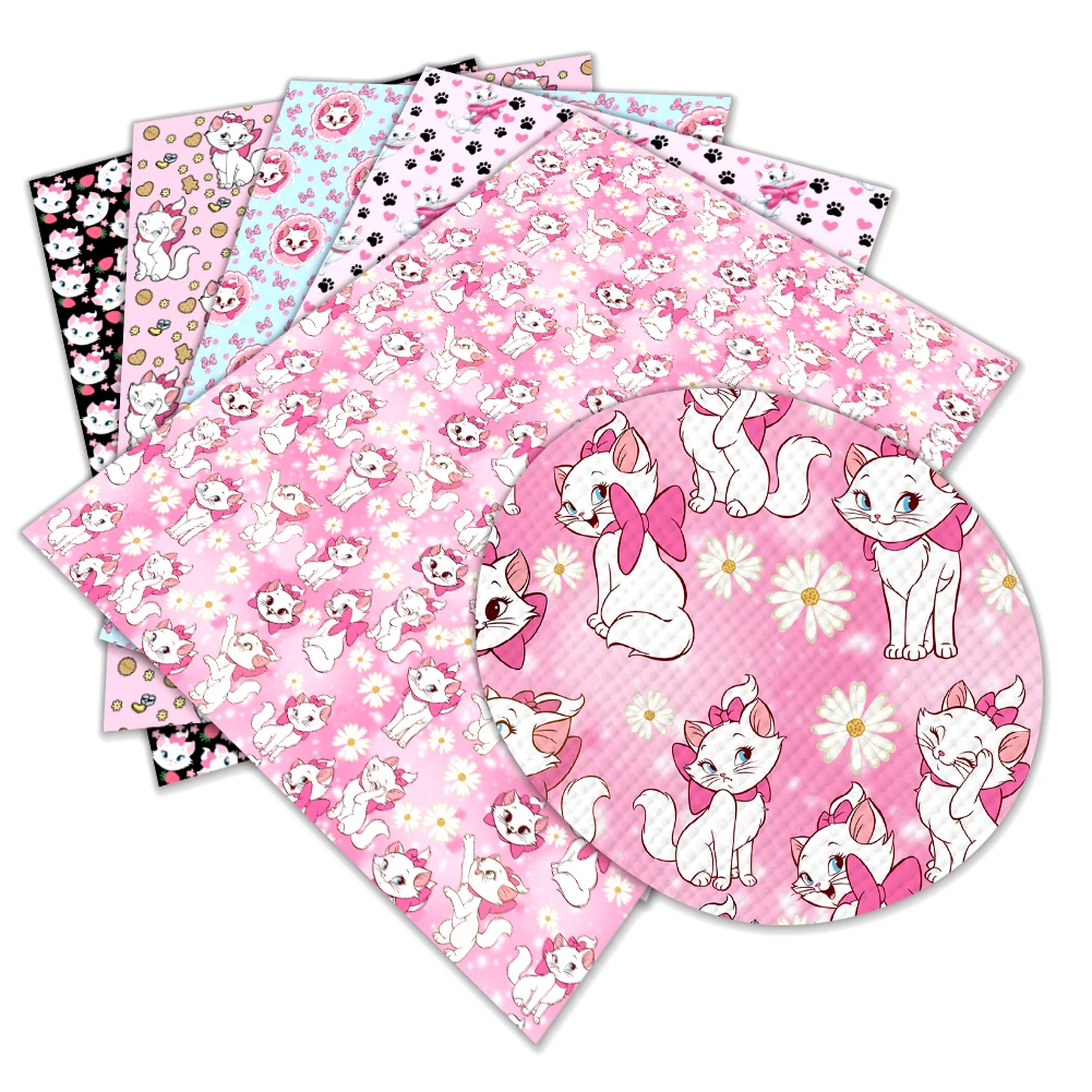 Disney Marie Cat Print Pattern Faux Leather Vinyl Synthetic Leather Cross Grain for DIY Hair Bow Jewelry Earring Craft Making
Disney Marie Cat Print Pattern Faux Leather Vinyl Synthetic Leather Cross Grain for DIY Hair Bow Jewelry Earring Craft Making