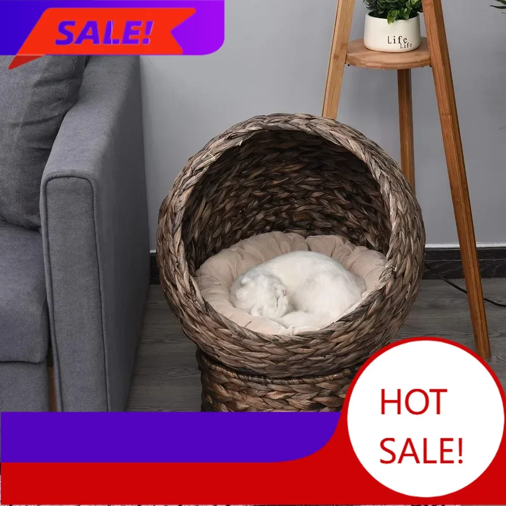 Hot salesHandwoven Cat Bed with Cushion, Elevated Egg Chair Design, Wicker Basket House for Indoor Cats, Gray or Brown
Hot salesHandwoven Cat Bed with Cushion, Elevated Egg Chair Design, Wicker Basket House for Indoor Cats, Gray or Brown