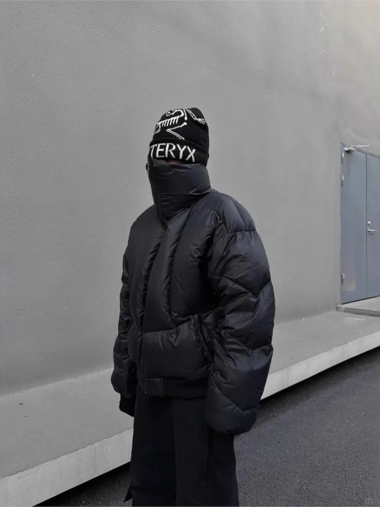 Korean Black Armor Heavy White Duck Men's Jackets, Niche Stand-collar Womans Jacket, Cotton Padded Black Coat
Korean Black Armor Heavy White Duck Men's Jackets, Niche Stand-collar Womans Jacket, Cotton Padded Black Coat