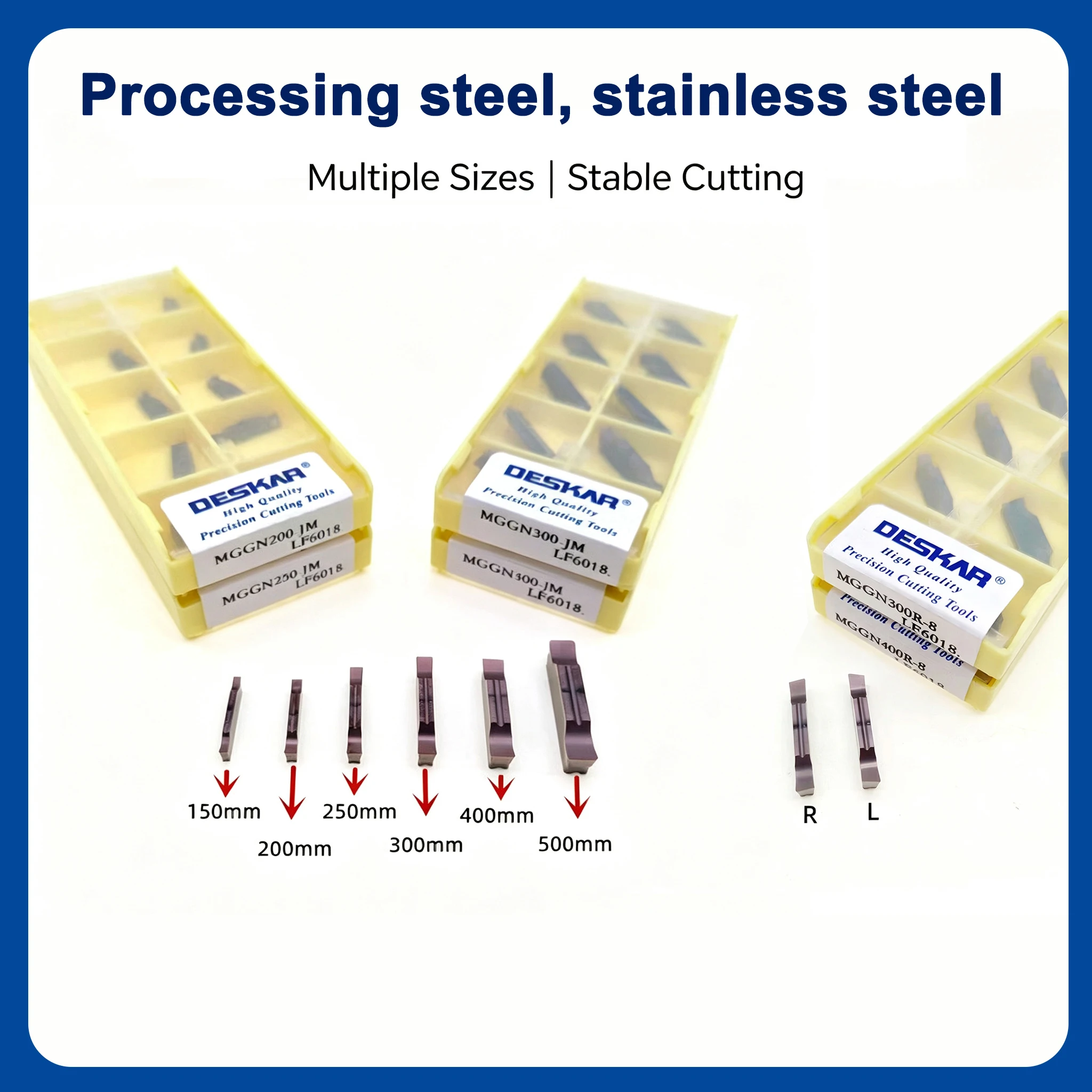 DESKAR MGGN 200-JM 250-JM 200R-8 200L-8 Indexable Grooving Inserts for MGEHR MGIVR CNC Lathe Tool Holder Steel Stainless Steel
DESKAR MGGN 200-JM 250-JM 200R-8 200L-8 Indexable Grooving Inserts for MGEHR MGIVR CNC Lathe Tool Holder Steel Stainless Steel