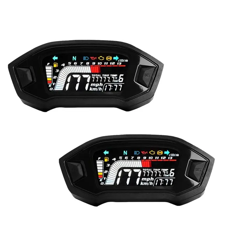 2X Universal Motorcycle LCD Digital Speedometer 13000RPM Backlight Digital Odemeter Tachometer For 1,2,4 Cylinder A-T61C
2X Universal Motorcycle LCD Digital Speedometer 13000RPM Backlight Digital Odemeter Tachometer For 1,2,4 Cylinder A-T61C
