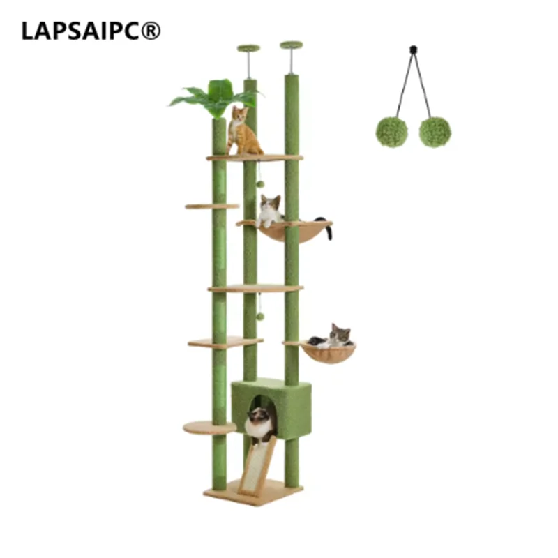 Cactus Cat Tree Floor to Ceiling Cat Tower Adjustable Height with Cat Condo Cozy Hammock and Scratching Post Tall Activity Tree
Cactus Cat Tree Floor to Ceiling Cat Tower Adjustable Height with Cat Condo Cozy Hammock and Scratching Post Tall Activity Tree