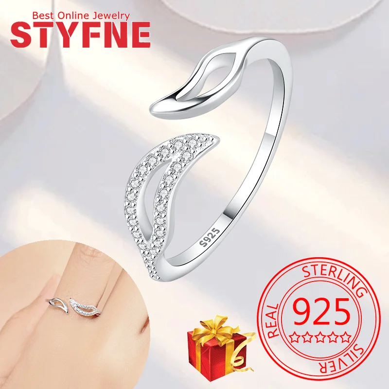 Real 925 Sterling Silver Flowers And Leaves CZ Finger Rings Adjustable Ring For Women Wedding Jewelry Gifts with GIFT BOX
Real 925 Sterling Silver Flowers And Leaves CZ Finger Rings Adjustable Ring For Women Wedding Jewelry Gifts with GIFT BOX