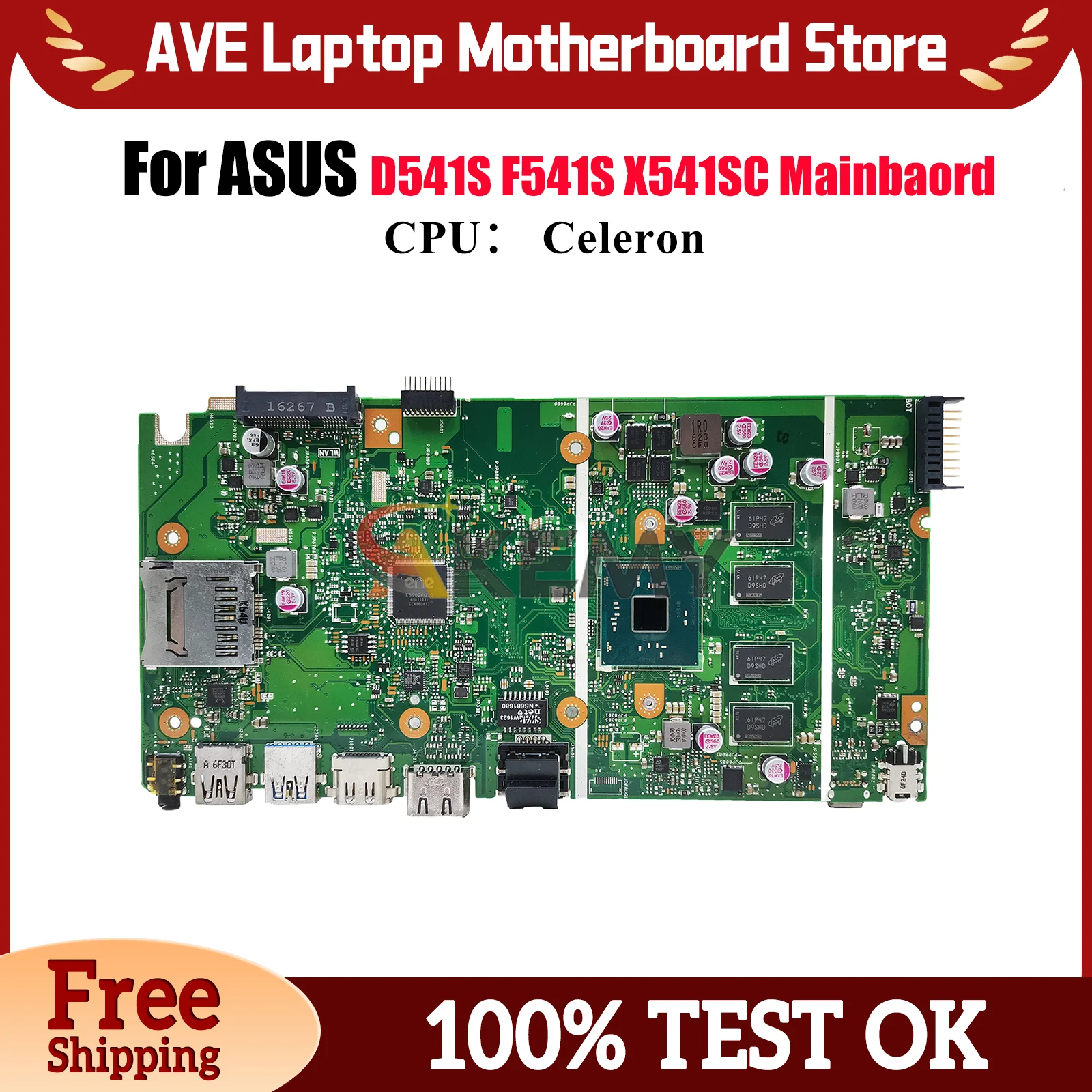X541SA Laptop Motherboard For ASUS VivoBook D541S X541SA A541S R541S X541SC X541S F541S Notebook Mainboard With Celeron CPU stk
X541SA Laptop Motherboard For ASUS VivoBook D541S X541SA A541S R541S X541SC X541S F541S Notebook Mainboard With Celeron CPU stk